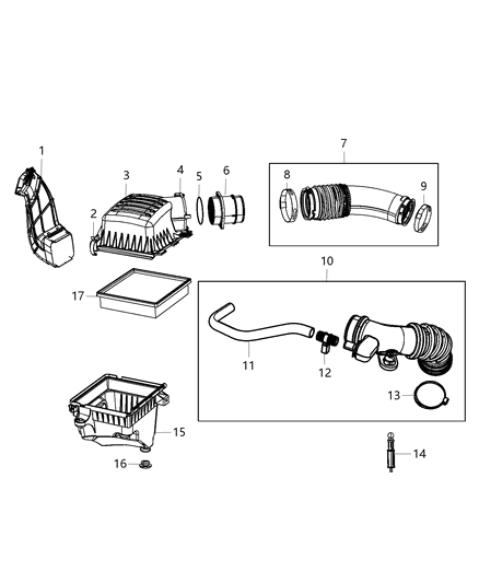 2014 Jeep Grand Cherokee CCV Hose-CRANKCASE Vent Diagram for 68083084AB