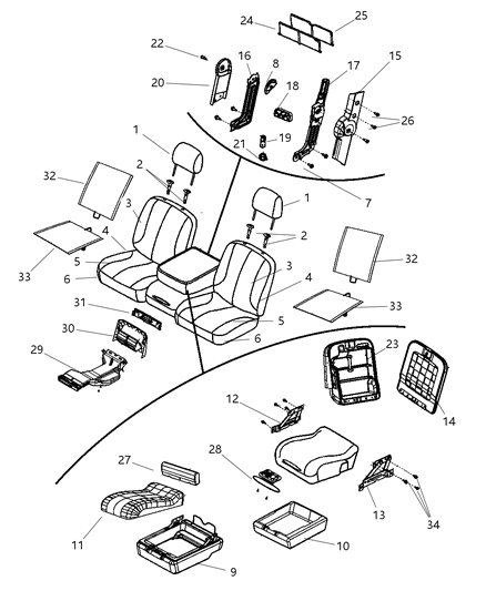 2011 Ram 2500 Bezel-ARMREST Diagram for 1QA57DK2AA