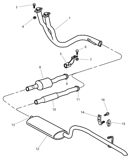 1999 Jeep Grand Cherokee Catalytic Converter Diagram for 52101390