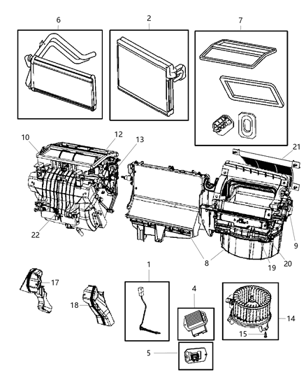 2011 Jeep Patriot A/C & Heater Unit Diagram