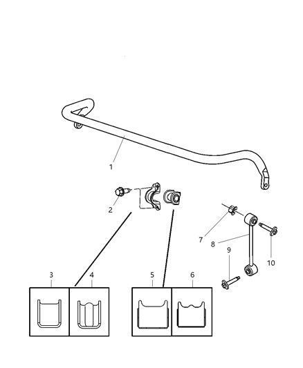 2006 Jeep Commander BUSHING-SWAY Bar Diagram for 52090155AF