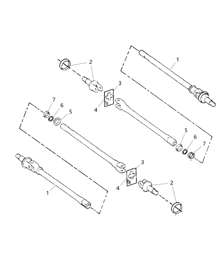 2006 Jeep Wrangler Shafts, Front Axle Diagram
