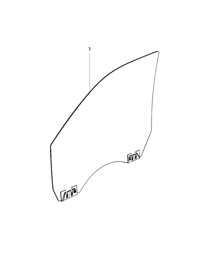 2019 Ram 3500 Cab Chassis Glass, Front Door Diagram 1