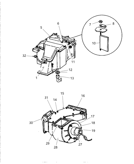 1997 Dodge Ram Van HEVAC Unit Diagram