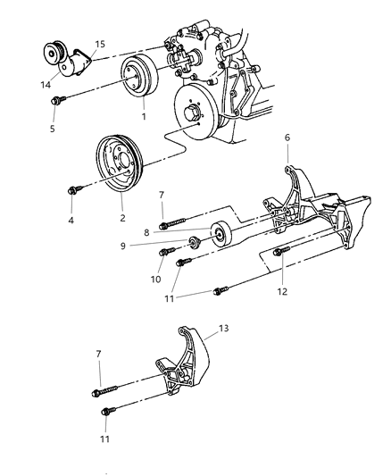 2000 Dodge Ram 2500 Regular Cab Drive Pulleys Diagram 1