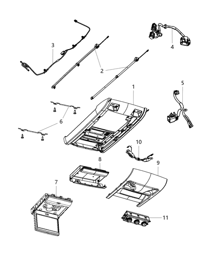 2019 Dodge Grand Caravan Overhead Console Diagram 3