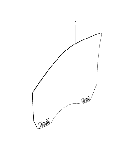 2020 Ram 3500 Cab Chassis Glass, Front Door Diagram 1