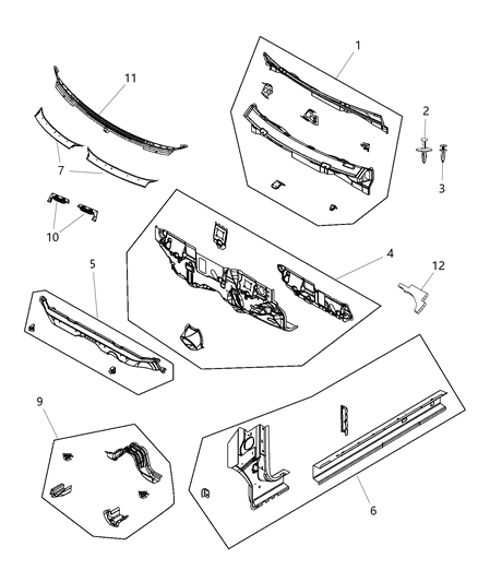 2015 Dodge Journey Panel-Dash Diagram for 5067841AG