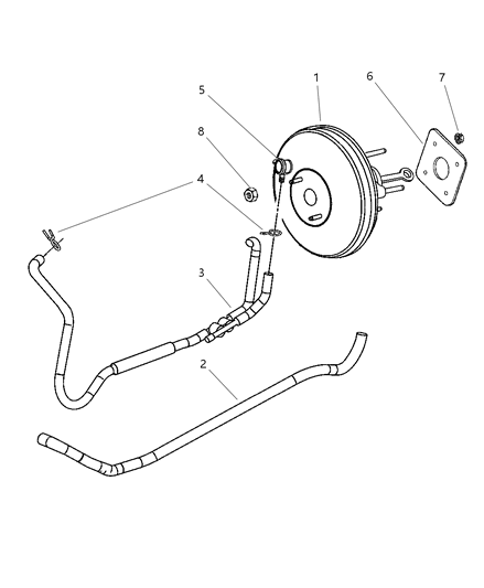 2003 Chrysler Sebring ASPIRATOR-Brake Booster Vacuum Diagram for 4764901AD