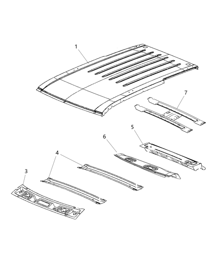 2012 Dodge Durango Roof Panel Diagram