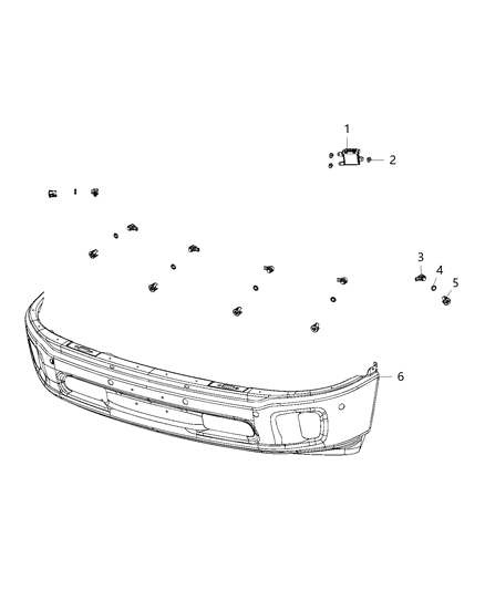 2020 Ram 5500 Park Assist, Front Diagram