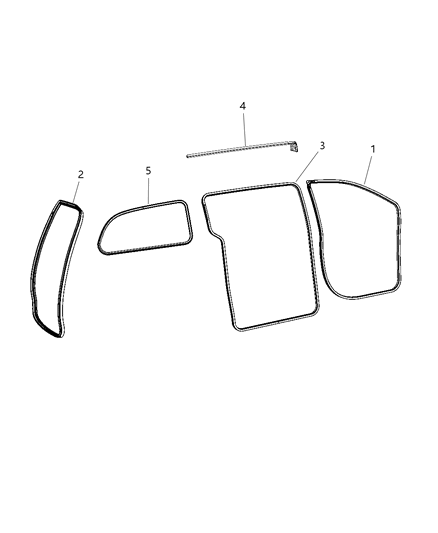 2011 Dodge Grand Caravan WEATHERSTRIP-Front Door Opening Diagram for 1DA08HL5AF