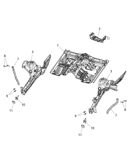 2017 Jeep Grand Cherokee Front Floor Pan Diagram