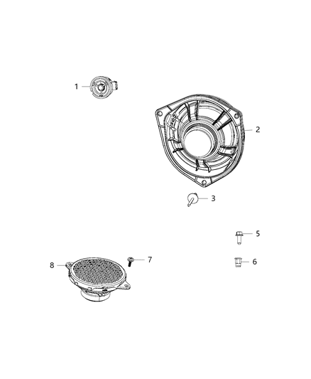 2019 Ram ProMaster City Bracket-Speaker Diagram for 68283820AA