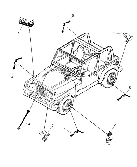 2005 Jeep Wrangler Sensors - Body Diagram