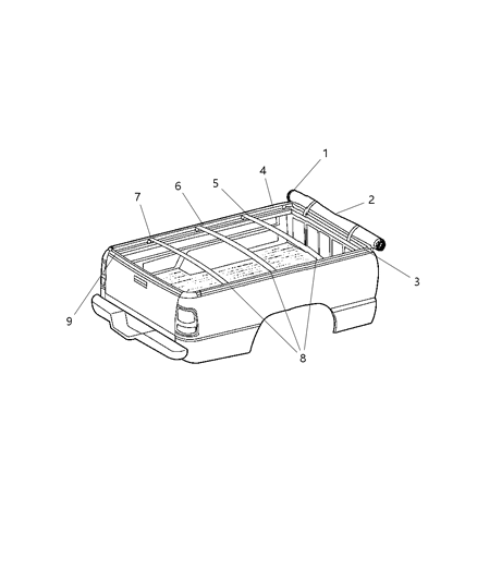 2006 Dodge Ram 3500 Cover Kit - Tonneau - Soft Diagram