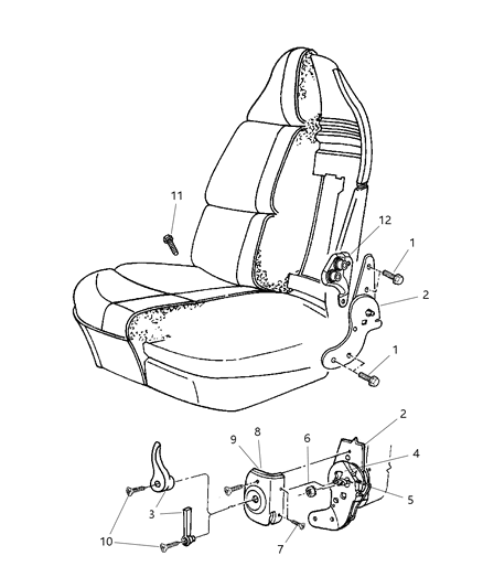 2001 Dodge Ram Van Reclining Mechanism-Front Seat Diagram