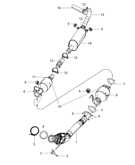 2012 Ram 3500 Exhaust Tail Pipe Diagram for 68056676AA