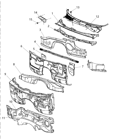 2012 Chrysler 300 Screen-COWL Top Diagram for 57010373AB