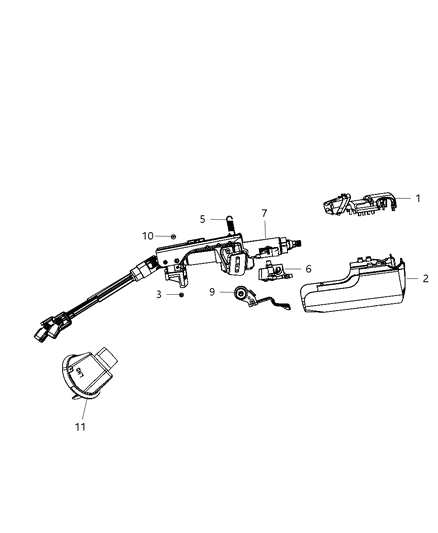 2008 Chrysler Sebring SHROUD-Steering Column Diagram for 1GA121DHAB