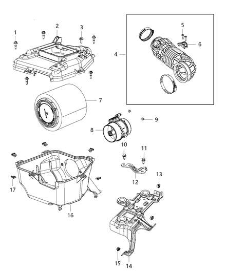 2014 Jeep Patriot Air Cleaner Diagram 1