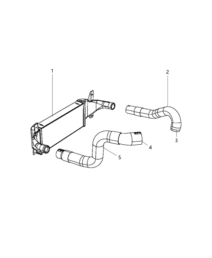 2012 Jeep Wrangler Charge Air Cooler Duct Diagram for 55111213AB