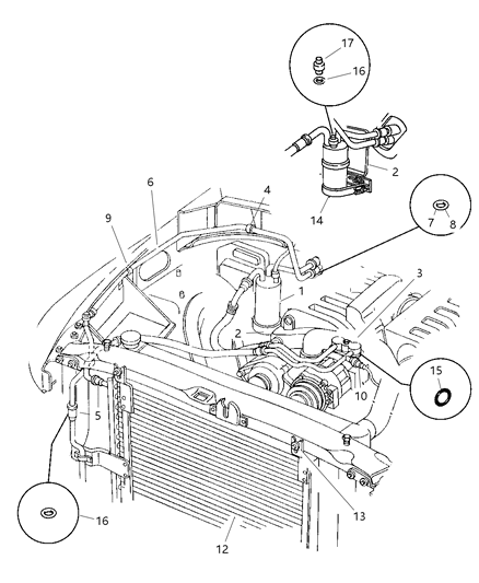 1998 Dodge Ram 2500 O Ring-Low Pressure CUTOUT Switch Diagram for 4728705