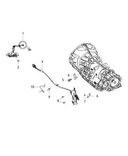 2020 Ram 1500 Gearshift Lever , Cable And Bracket Diagram 2