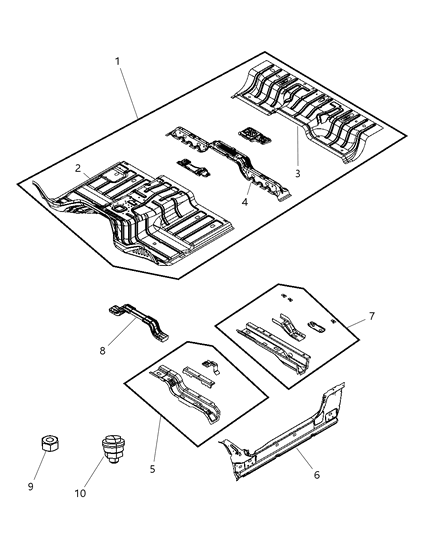 2018 Ram 1500 SILL-Body Side Diagram for 68144993AA