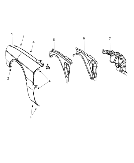 2012 Dodge Challenger Front Fender Diagram