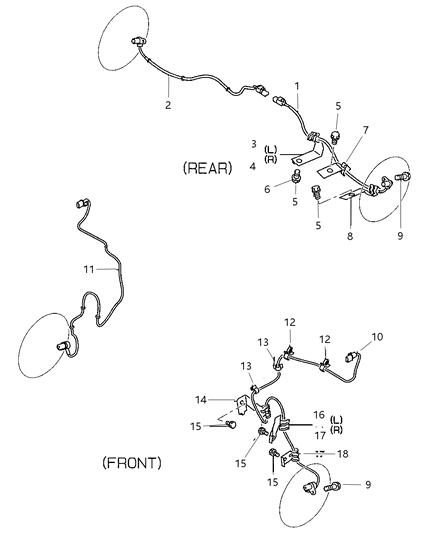 1997 Dodge Avenger Sensor Anti-Lock Brakes Diagram for MR289058