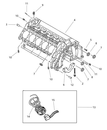 1998 Dodge Ram 2500 Quad & Club Cab Cylinder Block Diagram 4