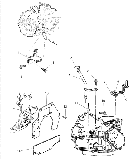 1997 Chrysler Town & Country Transaxle Mounting & Miscellaneous Parts Diagram 1