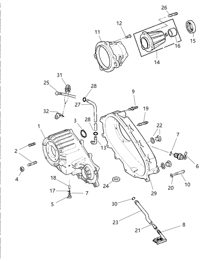 1997 Dodge Dakota Case & Related Parts Diagram