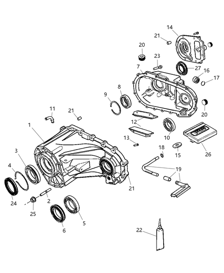 2009 Jeep Liberty Case & Related Parts Diagram 1