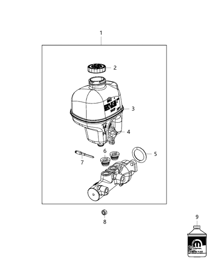 2021 Ram 1500 Seal-Master Cylinder To Booster Diagram for 68398158AA