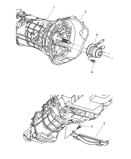 2003 Dodge Viper Cylinder Assembly Clutch Housing & Concentric Slave Diagram