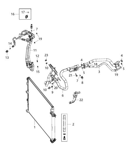 2020 Jeep Cherokee A/C Suction & Discharge Diagram for 68288395AB