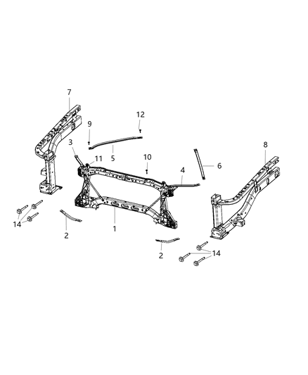 2019 Ram 3500 Radiator Support Diagram