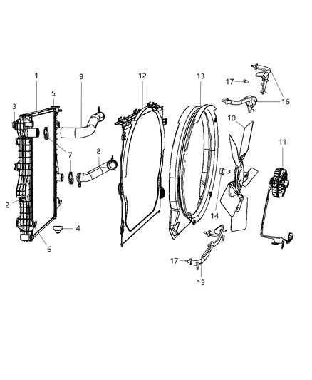 2008 Dodge Ram 3500 Radiator & Related Parts Diagram 2