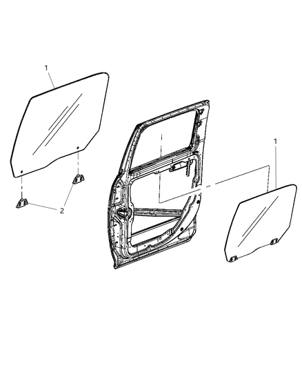 2020 Ram 3500 Cab Chassis(<10K lb.) Glass, Rear Door Diagram