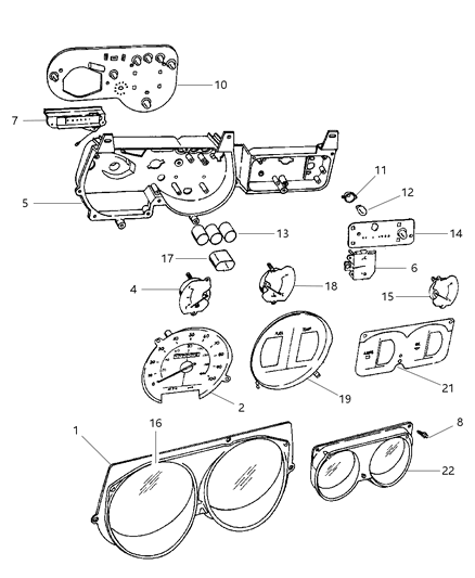 1997 Dodge Ram Wagon Instrument Panel Cluster Diagram