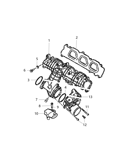 2021 Ram ProMaster 3500 Gasket-Intake Manifold Diagram for 68406283AA