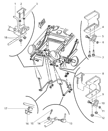 2001 Dodge Ram 2500 Quad & Club Cab Stabilizer - Rear Diagram