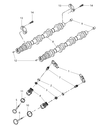 2008 Jeep Grand Cherokee Camshaft & Valvetrain Diagram 3