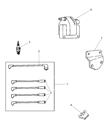 1997 Jeep Cherokee Spark Plugs, Cables & Coils Diagram