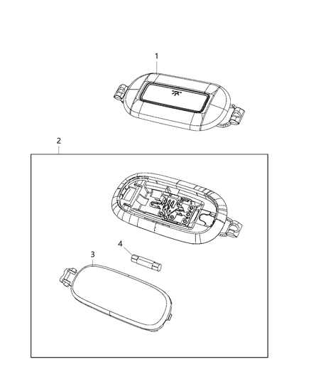 2020 Ram 1500 New Style Lamps, Interior Diagram 1