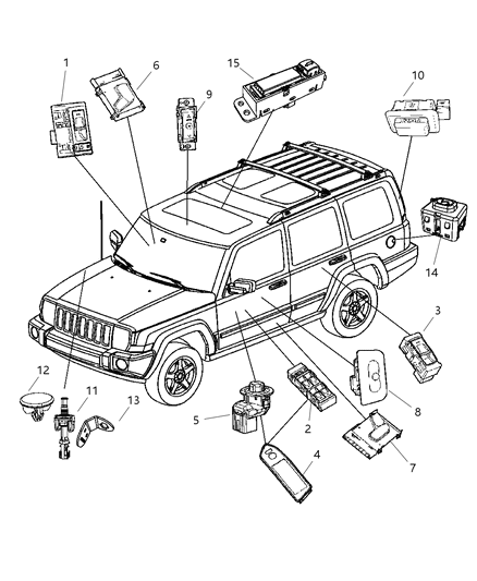 2007 Jeep Commander Bracket-Hood AJAR DISARM Switch Diagram for 5026483AA