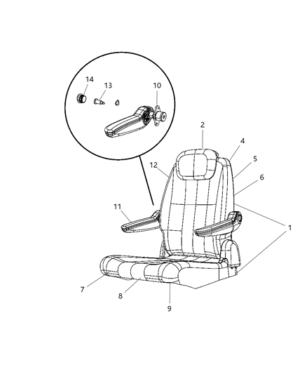 2009 Chrysler Town & Country Seat-Rear Quad Diagram for ZQ491D5AA