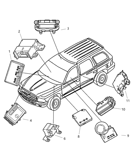 2001 Dodge Durango Module-Transfer Case Control Diagram for 56028242AF